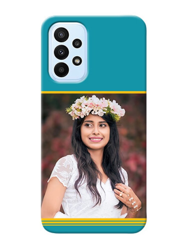 Custom Galaxy A23 personalized phone covers: Yellow & Blue Design 