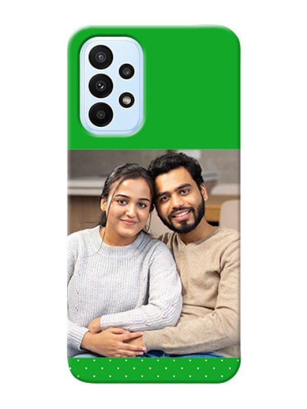 Custom Galaxy A23 Personalised mobile covers: Green Pattern Design