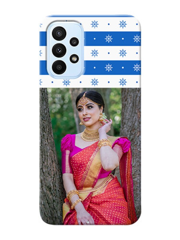 Custom Galaxy A23 custom mobile covers: Snow Pattern Design