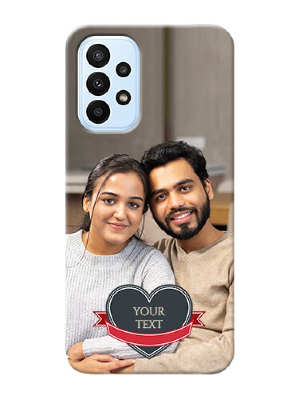 Custom Galaxy A23 mobile back covers online: Just Married Couple Design