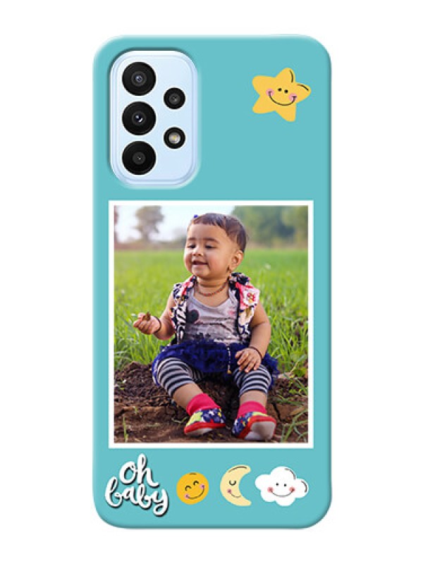 Custom Galaxy A23 Personalised Phone Cases: Smiley Kids Stars Design
