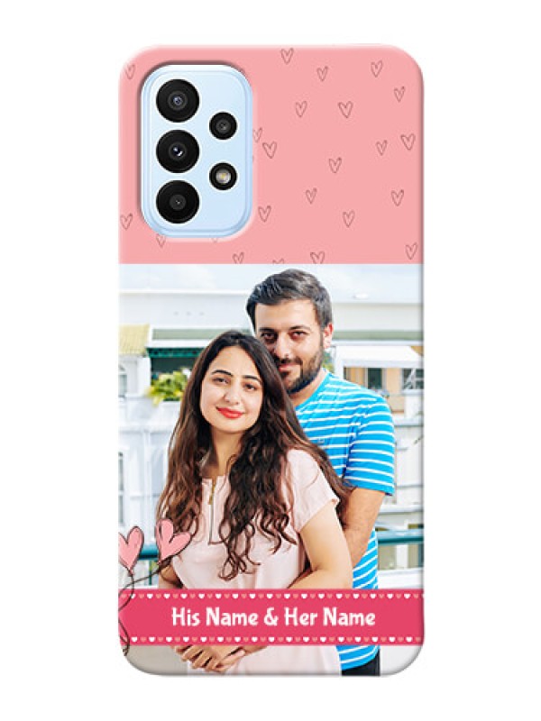 Custom Galaxy A23 phone back covers: Love Design Peach Color