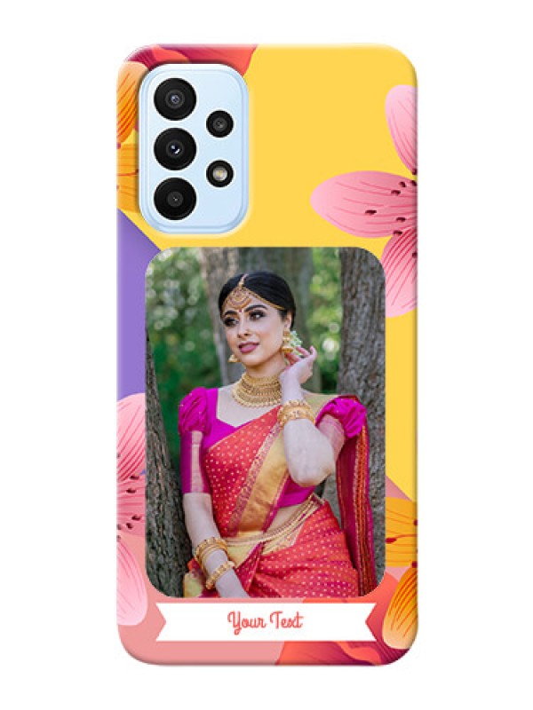 Custom Galaxy A23 Mobile Covers: 3 Image With Vintage Floral Design