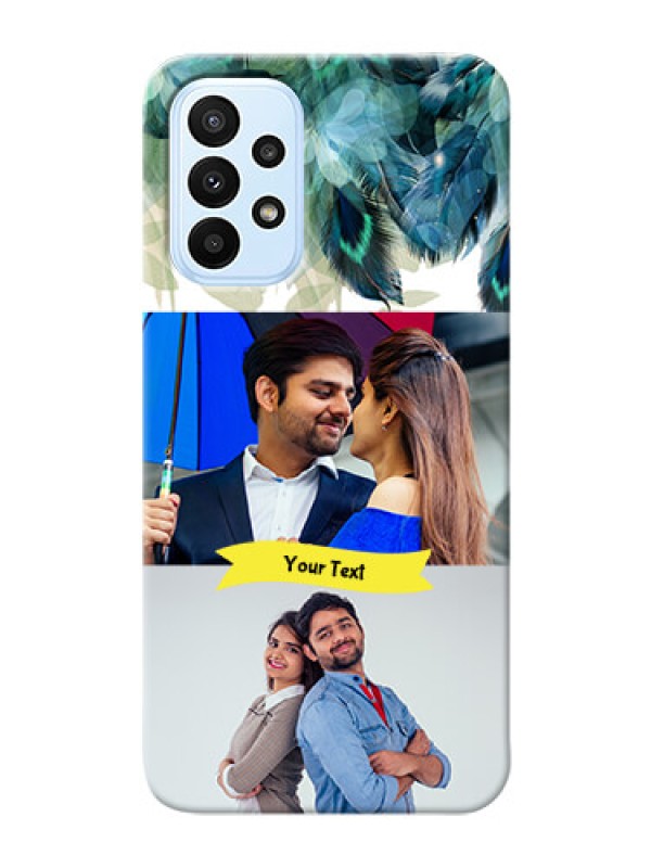 Custom Galaxy A23 Phone Cases: Image with Boho Peacock Feather Design