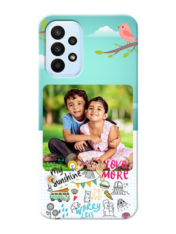 Custom Galaxy A23 phone cases online: Doodle love Design