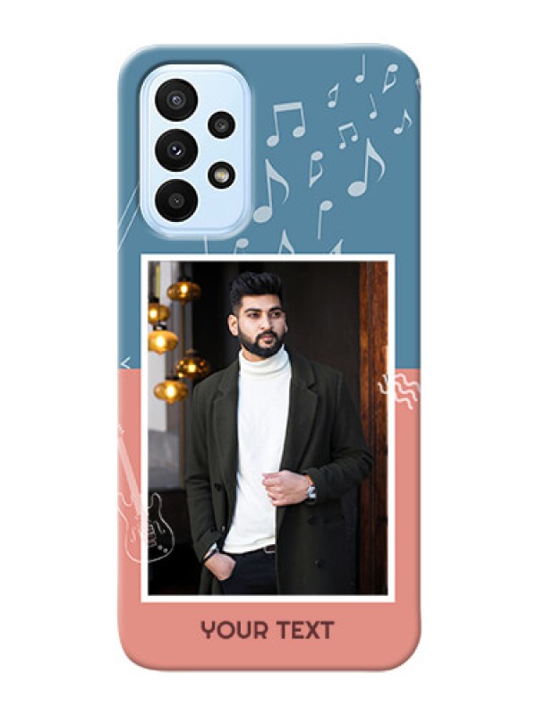 Custom Galaxy A23 Phone Back Covers with Color Musical Note Design