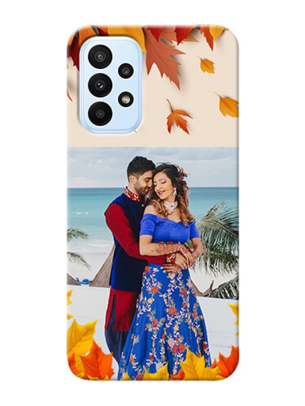 Custom Galaxy A23 Mobile Phone Cases: Autumn Maple Leaves Design