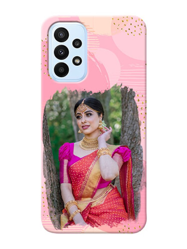 Custom Galaxy A23 Phone Covers for Girls: Gold Glitter Splash Design