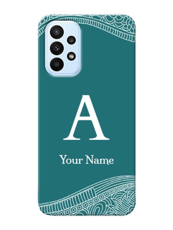 Custom Galaxy A23 5G Mobile Back Covers: line art pattern with custom name Design