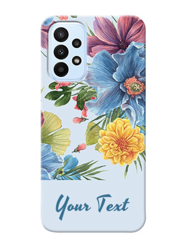 Custom Galaxy A23 5G Custom Phone Cases: Stunning Watercolored Flowers Painting Design