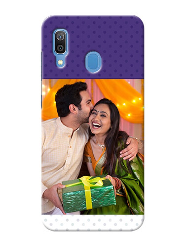 Custom Samsung Galaxy A30 mobile phone cases: Violet Pattern Design