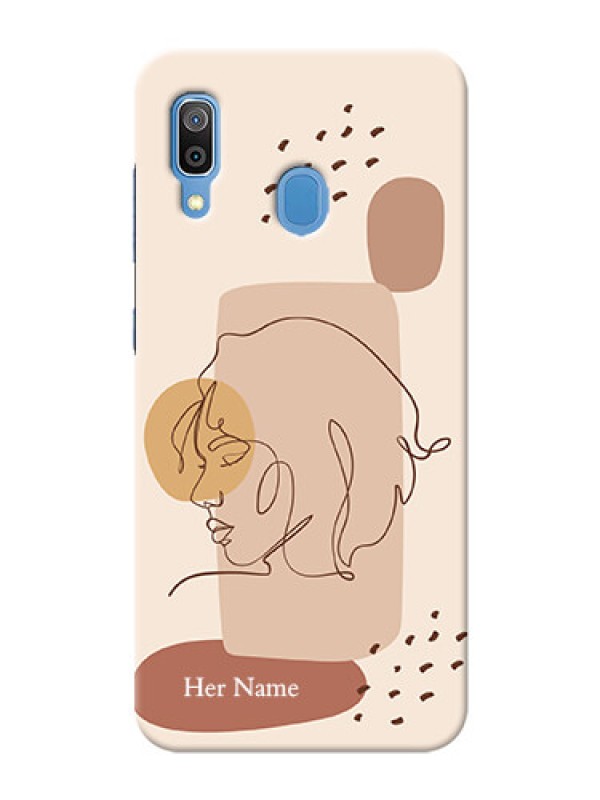 Custom Galaxy A30 Custom Phone Covers: Calm Woman line art Design