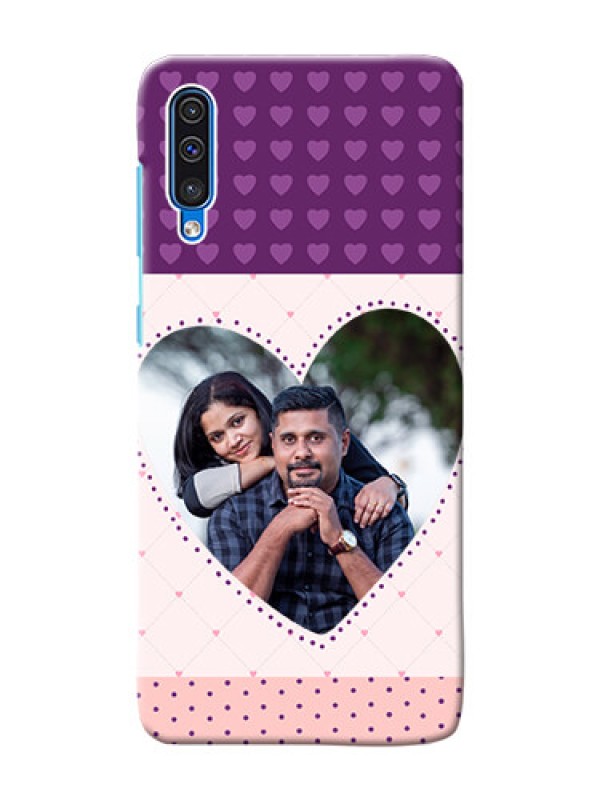 Custom Galaxy A30s Mobile Back Covers: Violet Love Dots Design