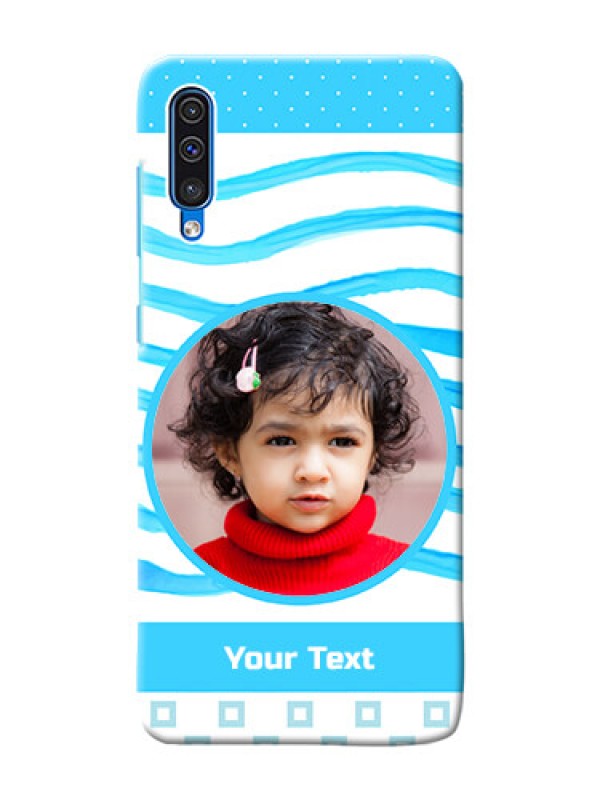 Custom Galaxy A30s phone back covers: Simple Blue Case Design