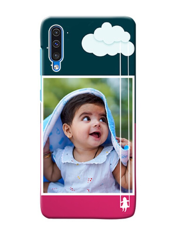 Custom Galaxy A30s custom phone covers: Cute Girl with Cloud Design