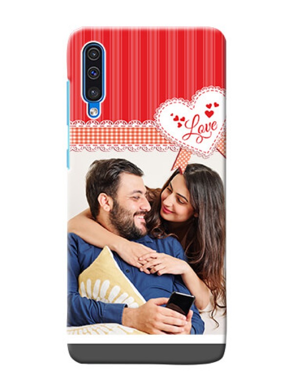 Custom Galaxy A30s phone cases online: Red Love Pattern Design