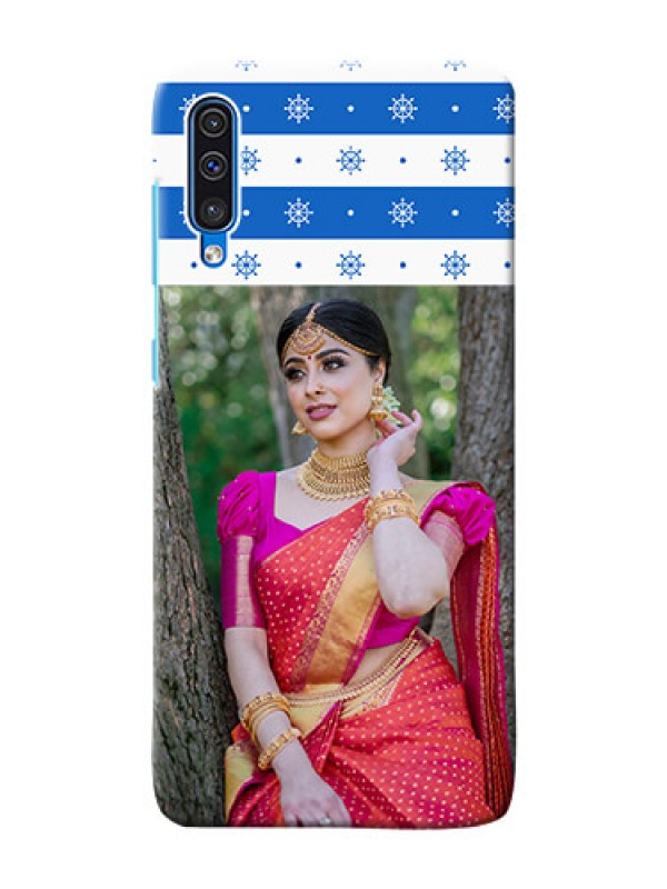 Custom Galaxy A30s custom mobile covers: Snow Pattern Design