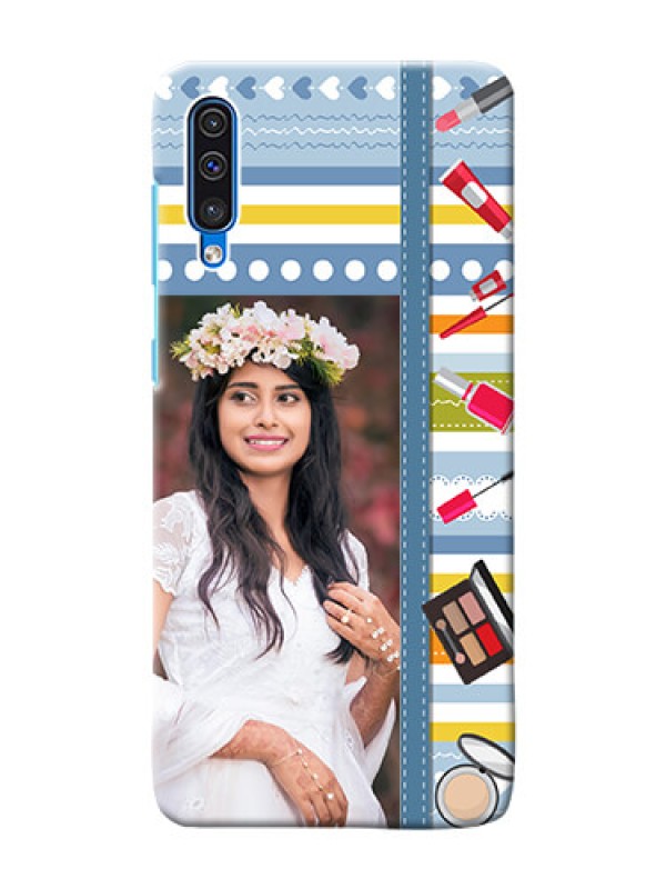 Custom Galaxy A30s Personalized Mobile Cases: Makeup Icons Design