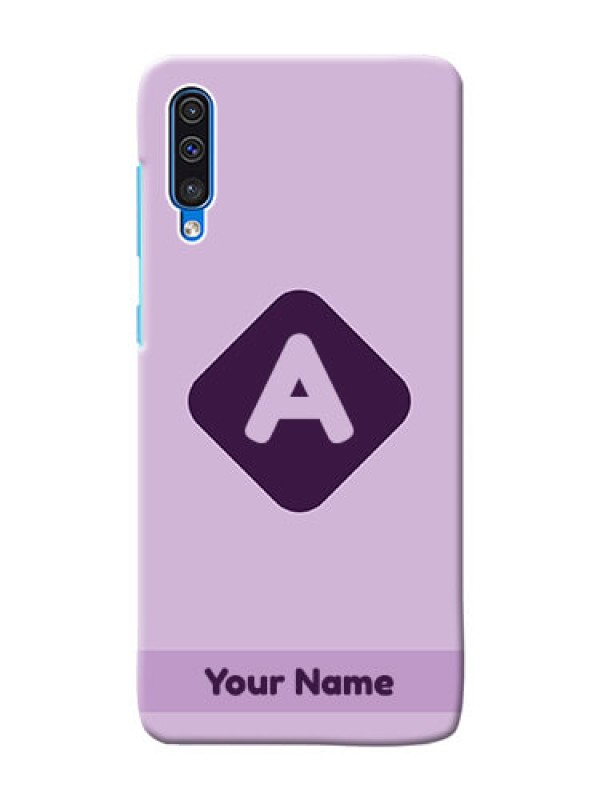 Custom Galaxy A30S Custom Mobile Case with Custom Letter in curved badge  Design