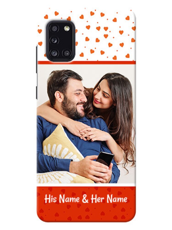 Custom Galaxy A31 Phone Back Covers: Orange Love Symbol Design