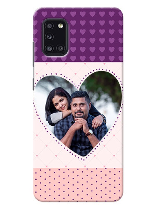 Custom Galaxy A31 Mobile Back Covers: Violet Love Dots Design