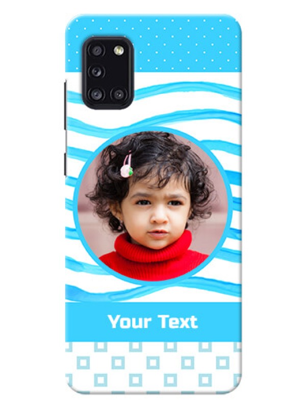 Custom Galaxy A31 phone back covers: Simple Blue Case Design