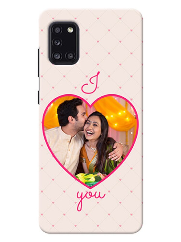 Custom Galaxy A31 Personalized Mobile Covers: Heart Shape Design