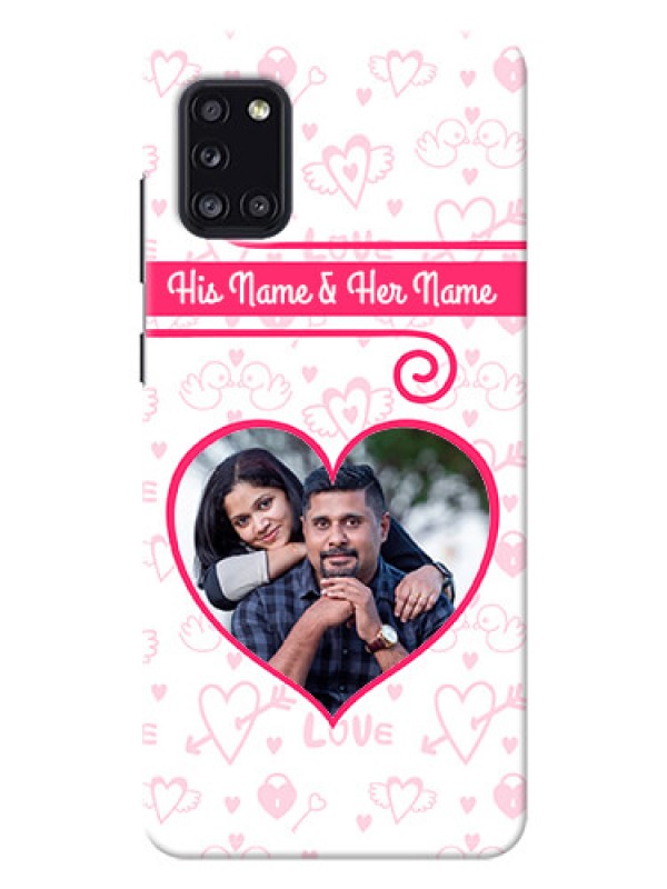 Custom Galaxy A31 Personalized Phone Cases: Heart Shape Love Design