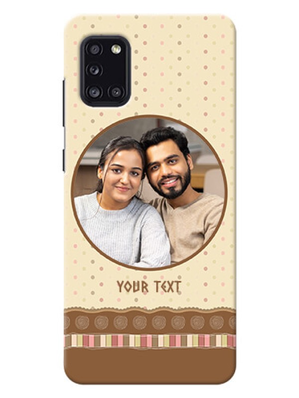 Custom Galaxy A31 Mobile Cases: Brown Dotted Mobile Case Design