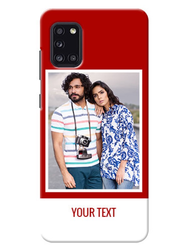 Custom Galaxy A31 mobile phone covers: Simple Red Color Design