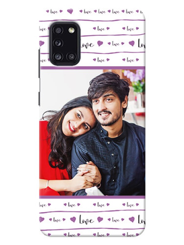 Custom Galaxy A31 Mobile Back Covers: Couples Heart Design