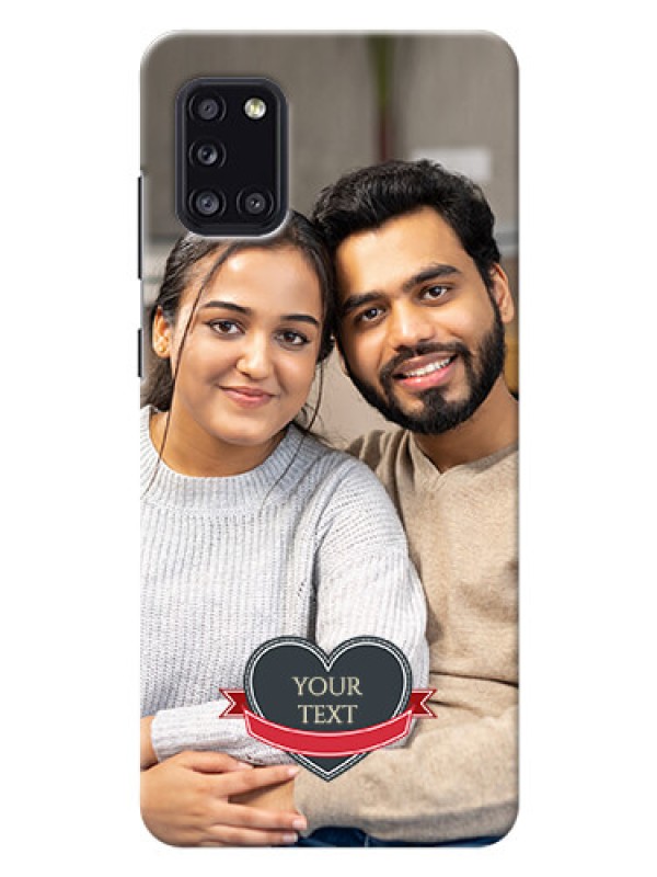 Custom Galaxy A31 mobile back covers online: Just Married Couple Design