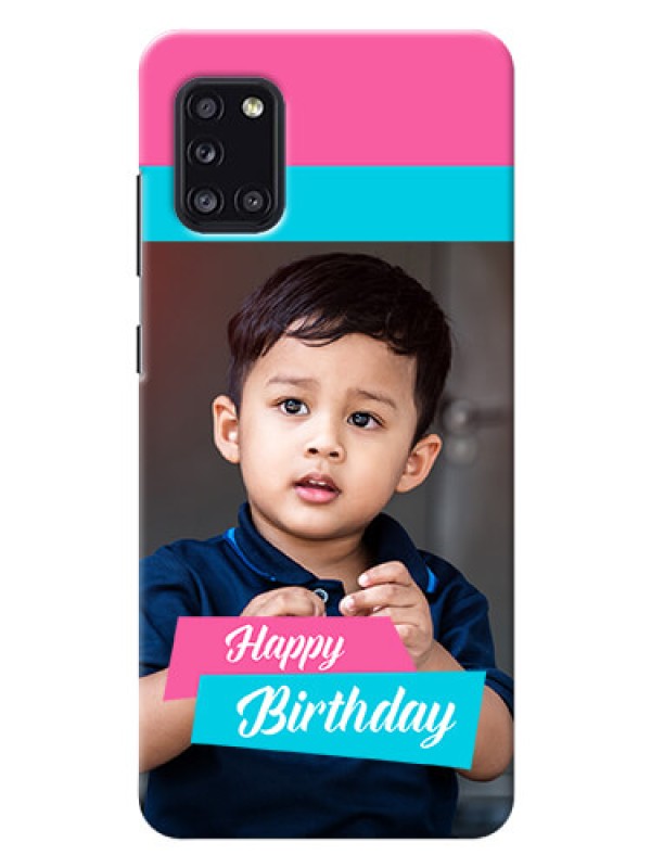 Custom Galaxy A31 Mobile Covers: Image Holder with 2 Color Design