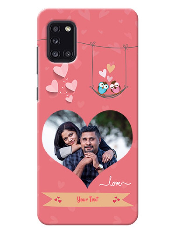 Custom Galaxy A31 custom phone covers: Peach Color Love Design 