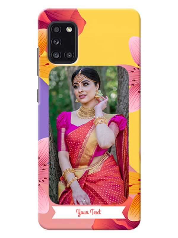 Custom Galaxy A31 Mobile Covers: 3 Image With Vintage Floral Design