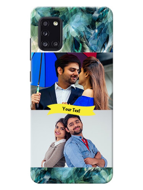 Custom Galaxy A31 Phone Cases: Image with Boho Peacock Feather Design