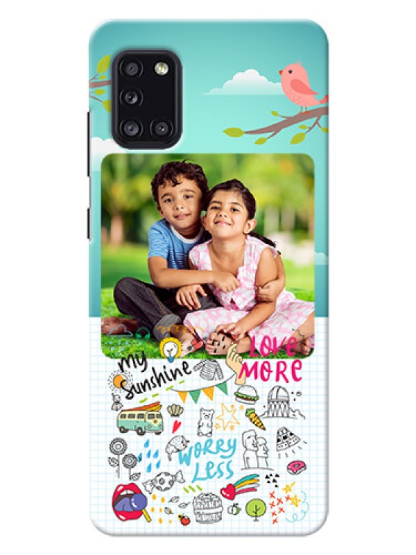Custom Galaxy A31 phone cases online: Doodle love Design