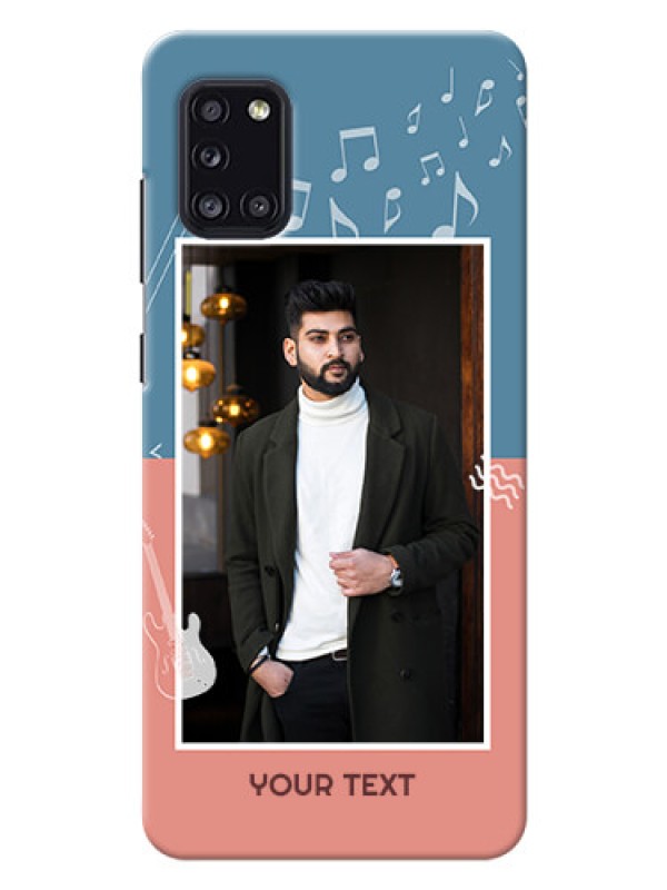 Custom Galaxy A31 Phone Back Covers with Color Musical Note Design