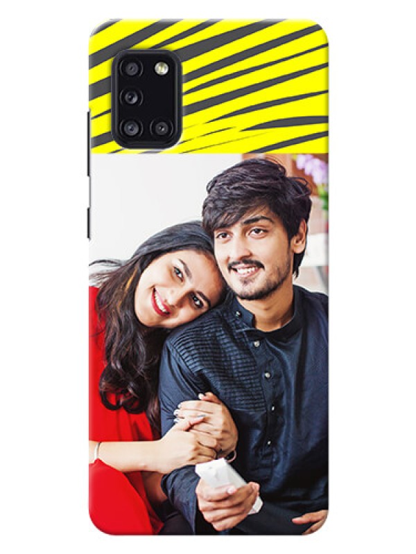 Custom Galaxy A31 Personalised mobile covers: Yellow Abstract Design