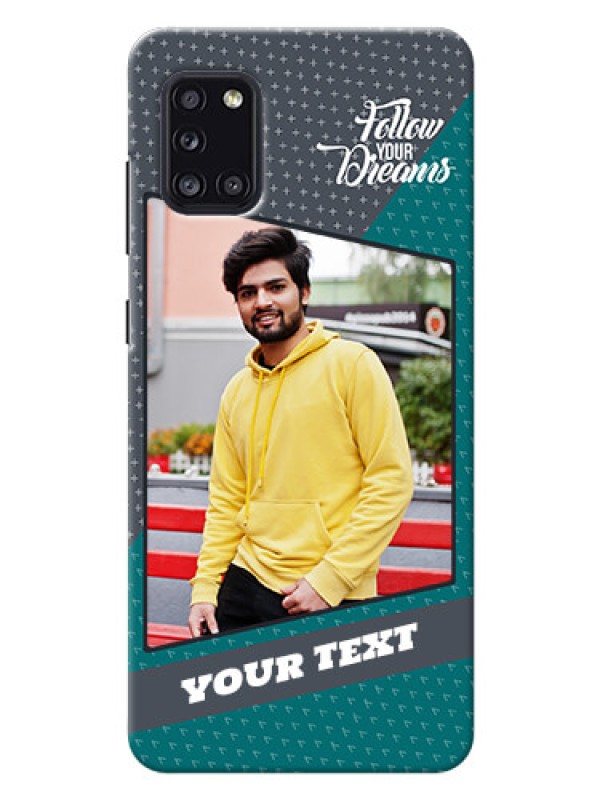 Custom Galaxy A31 Back Covers: Background Pattern Design with Quote