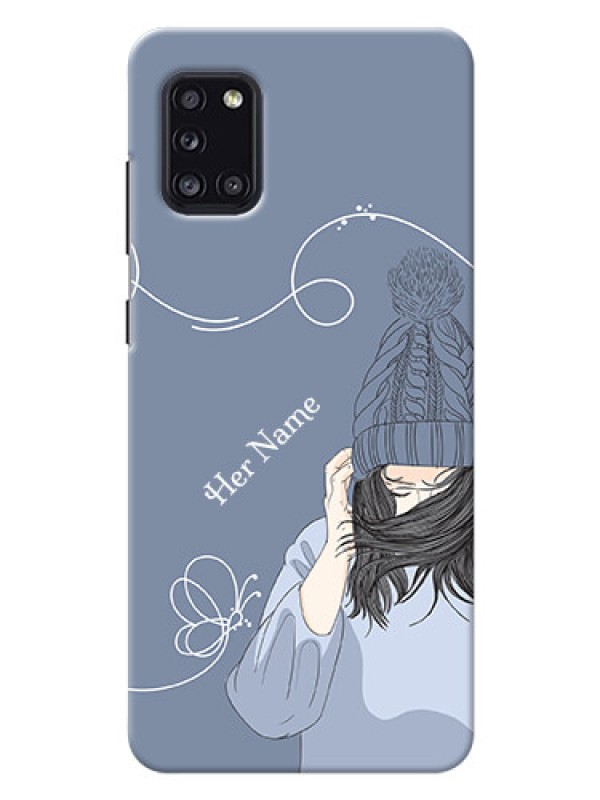 Custom Galaxy A31 Custom Mobile Case with Girl in winter outfit Design