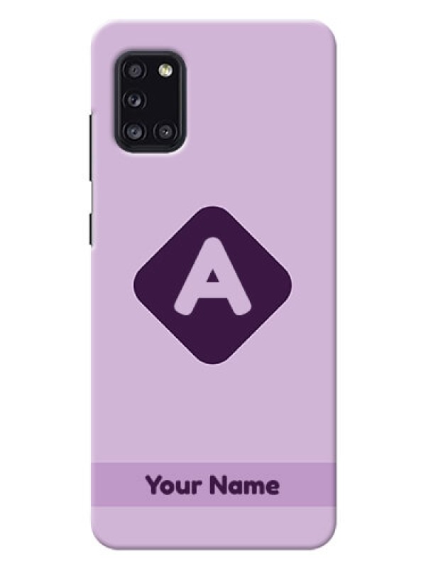Custom Galaxy A31 Custom Mobile Case with Custom Letter in curved badge  Design