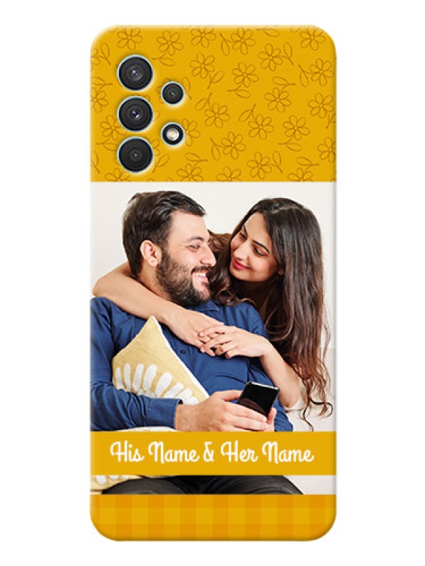 Custom Galaxy A32 mobile phone covers: Yellow Floral Design