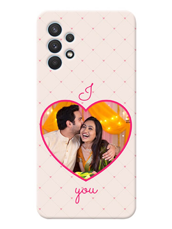 Custom Galaxy A32 Personalized Mobile Covers: Heart Shape Design
