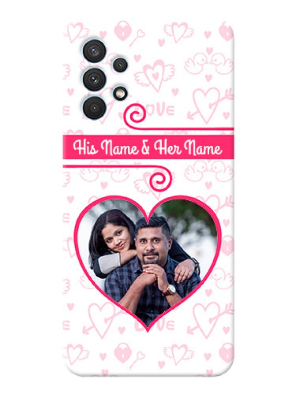 Custom Galaxy A32 Personalized Phone Cases: Heart Shape Love Design
