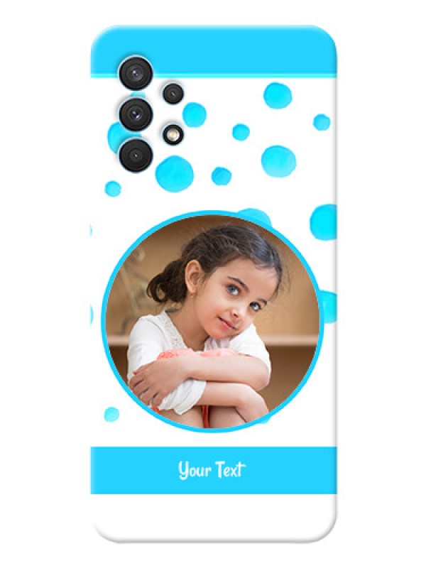 Custom Galaxy A32 Custom Phone Covers: Blue Bubbles Pattern Design