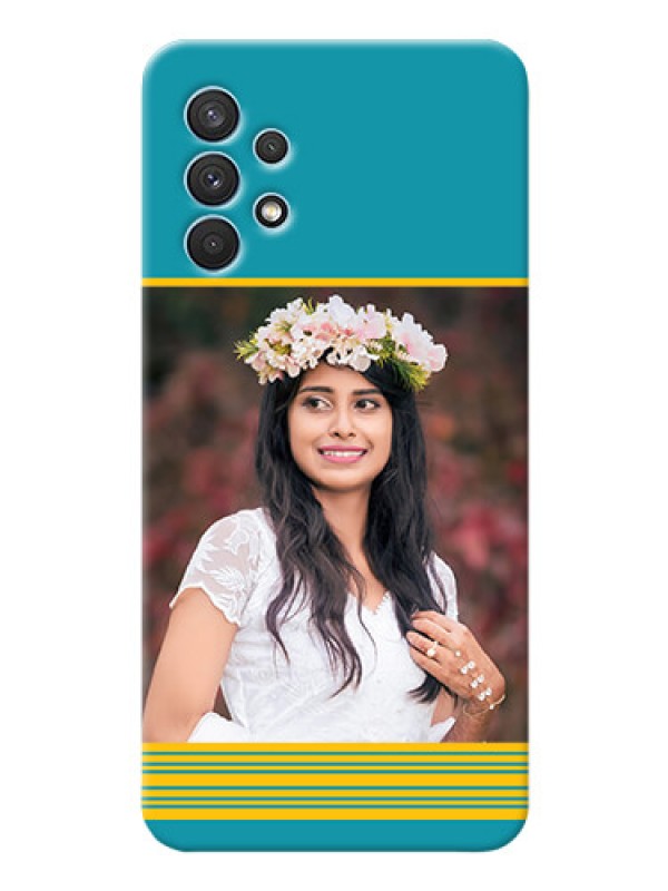 Custom Galaxy A32 personalized phone covers: Yellow & Blue Design 