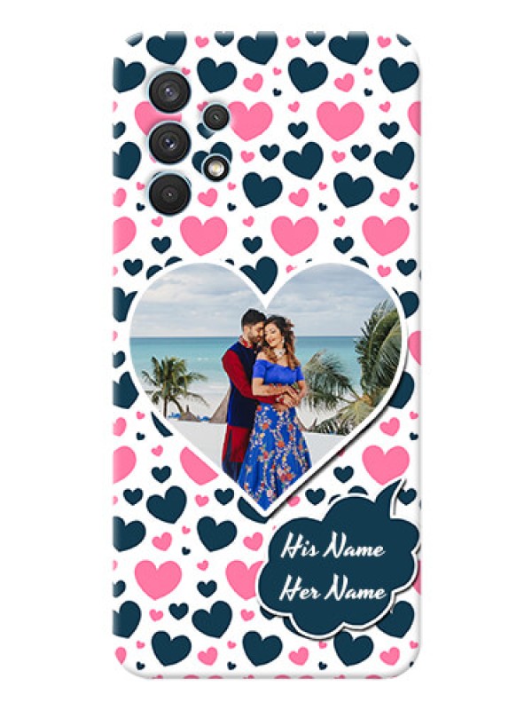 Custom Galaxy A32 Mobile Covers Online: Pink & Blue Heart Design