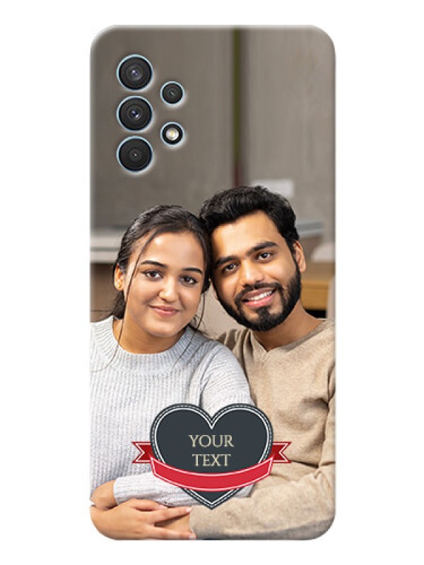 Custom Galaxy A32 mobile back covers online: Just Married Couple Design