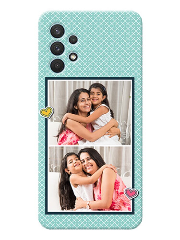 Custom Galaxy A32 Custom Phone Cases: 2 Image Holder with Pattern Design